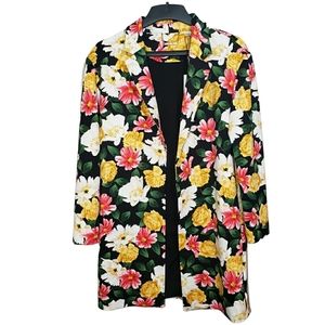 NWT Tahari Statement Floral Long Blazer SZ Small